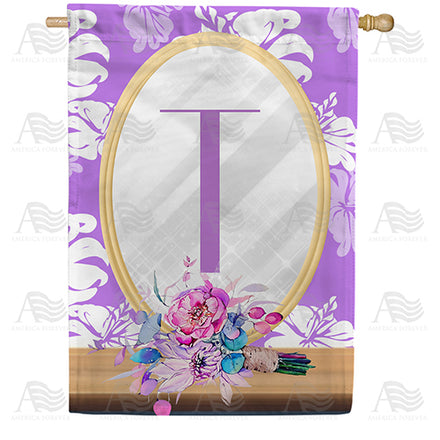 Purple Reflection Monogram House Flag