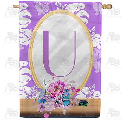 Purple Reflection Monogram House Flag
