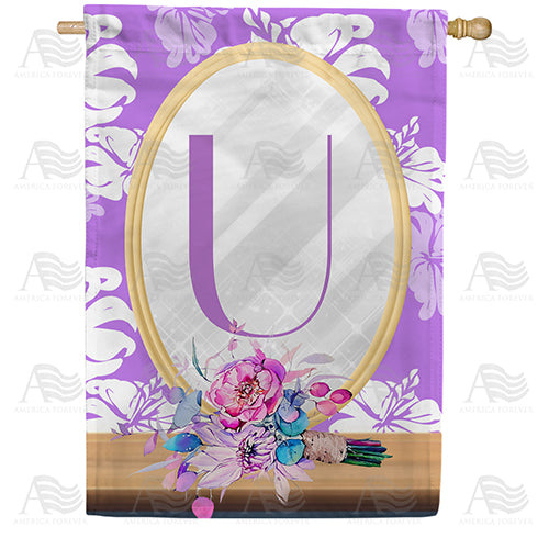 America Forever Purple Reflection Monogram House Flag