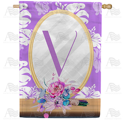 Purple Reflection Monogram House Flag