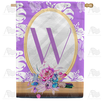 Purple Reflection Monogram House Flag