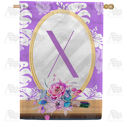 Purple Reflection Monogram House Flag