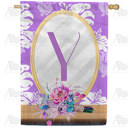 Purple Reflection Monogram House Flag