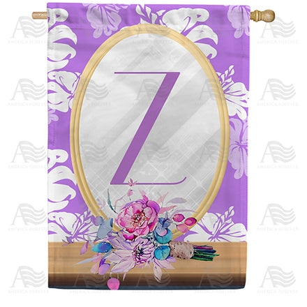 Purple Reflection Monogram House Flag