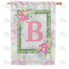 America Forever Watercolor Hydrangeas Monogram House Flag