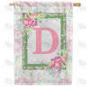 America Forever Watercolor Hydrangeas Monogram House Flag