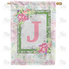 America Forever Watercolor Hydrangeas Monogram House Flag