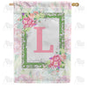 America Forever Watercolor Hydrangeas Monogram House Flag