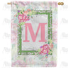 America Forever Watercolor Hydrangeas Monogram House Flag