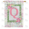 America Forever Watercolor Hydrangeas Monogram House Flag