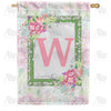 America Forever Watercolor Hydrangeas Monogram House Flag