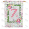 America Forever Watercolor Hydrangeas Monogram House Flag