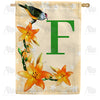 America Forever Orange Lilies Monogram House Flag