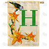 America Forever Orange Lilies Monogram House Flag