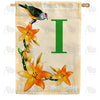 America Forever Orange Lilies Monogram House Flag