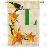 America Forever Orange Lilies Monogram House Flag