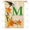 America Forever Orange Lilies Monogram House Flag