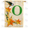 America Forever Orange Lilies Monogram House Flag