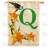 America Forever Orange Lilies Monogram House Flag