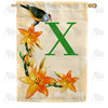 America Forever Orange Lilies Monogram House Flag