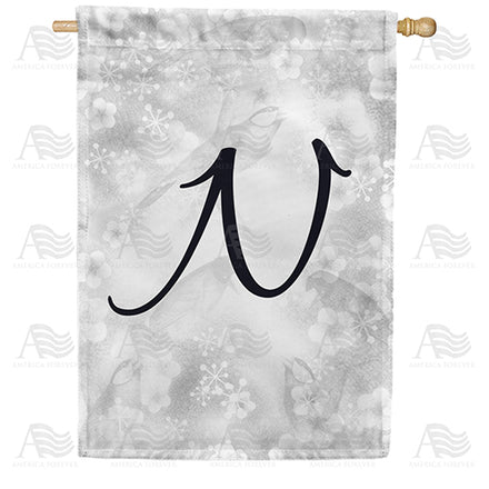 Bird Dreams Monogram House Flag