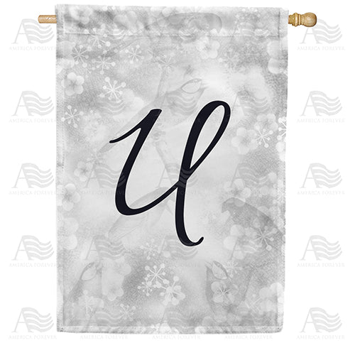 Bird Dreams Monogram House Flag