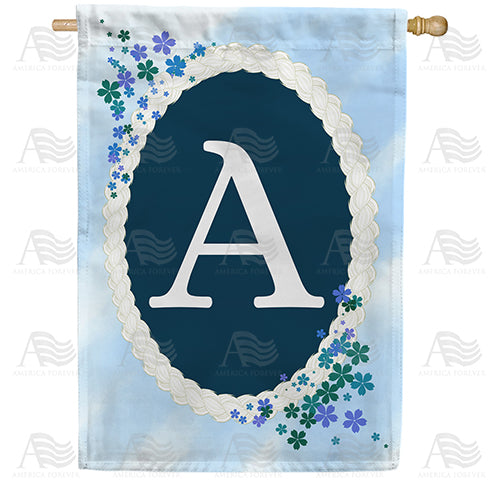 America Forever Dainty Blue Monogram House Flag