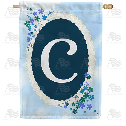 America Forever Dainty Blue Monogram House Flag