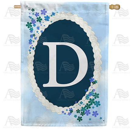 America Forever Dainty Blue Monogram House Flag
