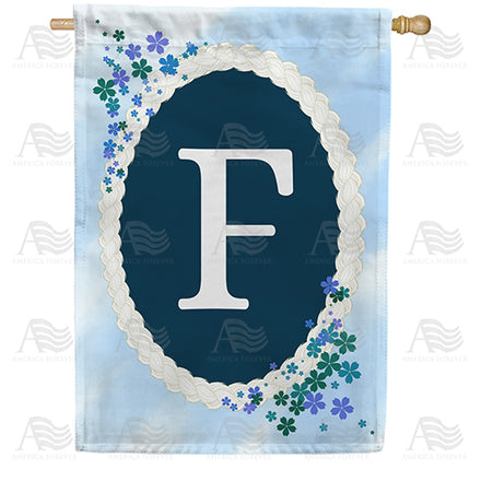 America Forever Dainty Blue Monogram House Flag