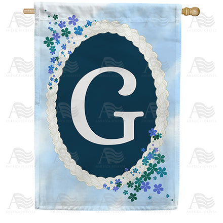 America Forever Dainty Blue Monogram House Flag