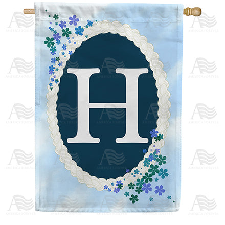 America Forever Dainty Blue Monogram House Flag