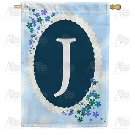 America Forever Dainty Blue Monogram House Flag