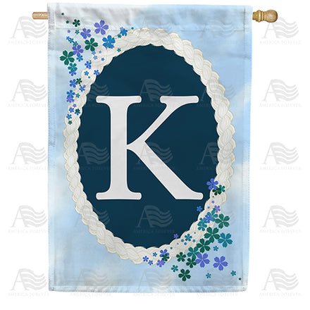 America Forever Dainty Blue Monogram House Flag