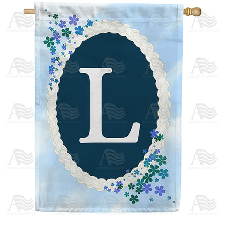 America Forever Dainty Blue Monogram House Flag