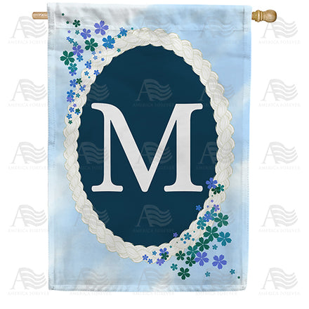 America Forever Dainty Blue Monogram House Flag