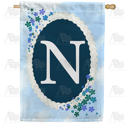 America Forever Dainty Blue Monogram House Flag