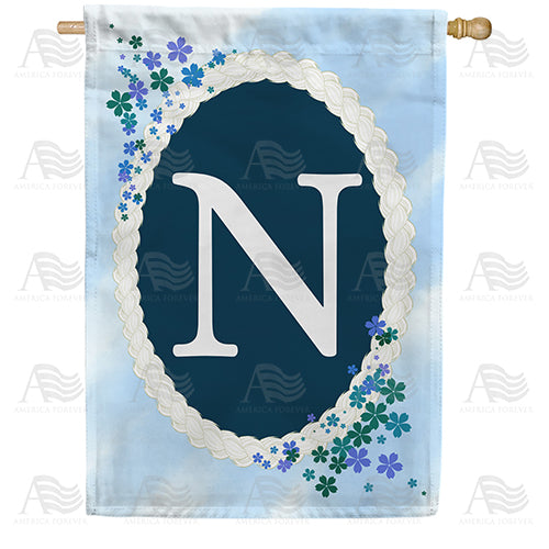 America Forever Dainty Blue Monogram House Flag
