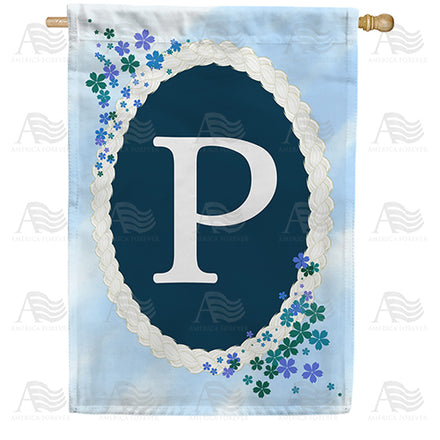 America Forever Dainty Blue Monogram House Flag