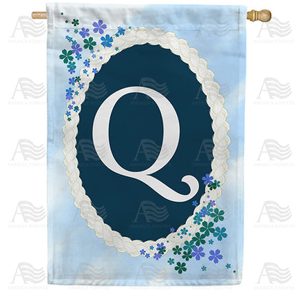 America Forever Dainty Blue Monogram House Flag