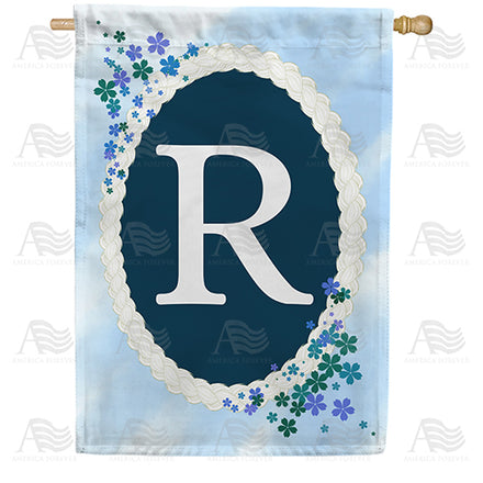 America Forever Dainty Blue Monogram House Flag