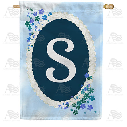 America Forever Dainty Blue Monogram House Flag