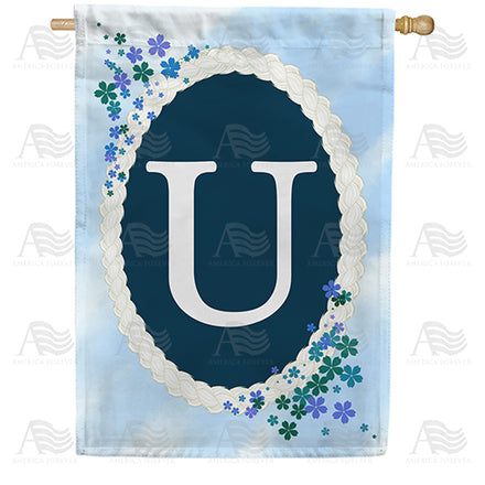 America Forever Dainty Blue Monogram House Flag