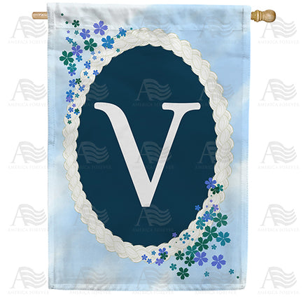 America Forever Dainty Blue Monogram House Flag