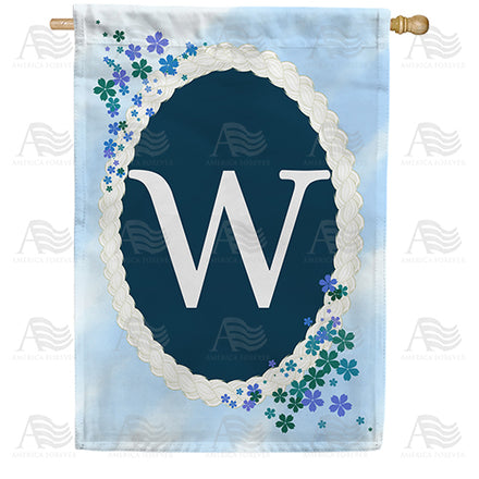 America Forever Dainty Blue Monogram House Flag