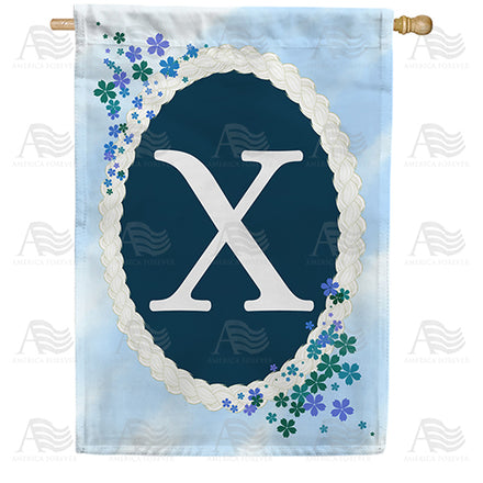 America Forever Dainty Blue Monogram House Flag