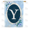 America Forever Dainty Blue Monogram House Flag