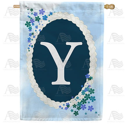 America Forever Dainty Blue Monogram House Flag
