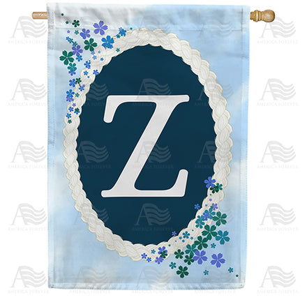 America Forever Dainty Blue Monogram House Flag
