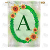 America Forever Green Ivy Monogram House Flag